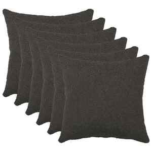 Imagine vidaXL Husă pentru pernă 6 pcs HEERLEN Gri închis 45 x 45 cm Bouclé
