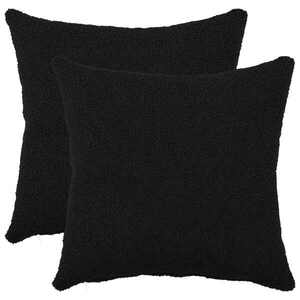 Imagine vidaXL Husă pentru pernă 2 pcs HEERLEN Negru 45 x 45 cm Bouclé