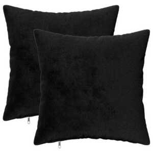 Imagine vidaXL Husă pentru pernă 2 pcs HEERLEN Negru 45 x 45 cm Flanelă