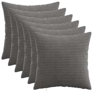 Imagine vidaXL Husă pentru pernă 6 pcs HEERLEN Gri închis 50 x 50 cm cord