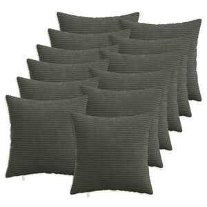 Imagine vidaXL Husă pentru pernă 12 pcs HEERLEN Antracit 50 x 50 cm cord