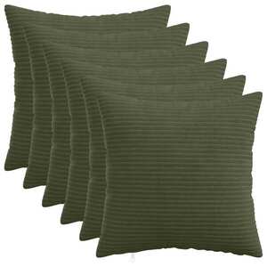 Imagine vidaXL Husă pentru pernă 6 pcs HEERLEN Verde 50 x 50 cm cord