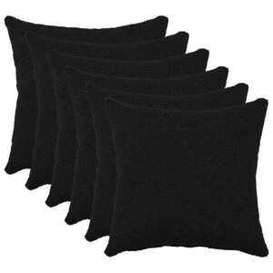 Imagine vidaXL Husă pentru pernă 6 pcs HEERLEN Negru 50 x 50 cm Bouclé
