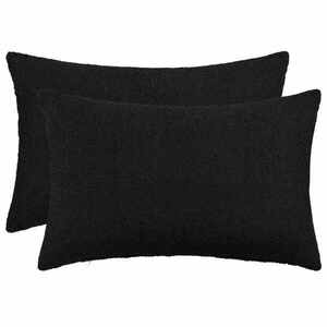 Imagine vidaXL Husă pentru pernă 2 pcs HEERLEN Negru 50 x 70 cm Bouclé