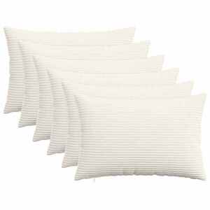 Imagine vidaXL Husă pentru pernă 6 pcs HEERLEN Crem 50 x 75 cm cord