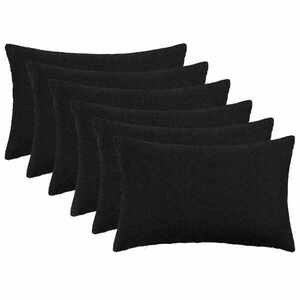 Imagine vidaXL Husă pentru pernă 6 pcs HEERLEN Negru 50 x 75 cm Bouclé