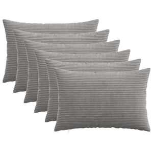 Imagine vidaXL Husă pentru pernă 6 pcs HEERLEN Gri deschis 50 x 80 cm cord