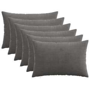 Imagine vidaXL Husă pentru pernă 6 pcs HEERLEN Gri închis 50 x 80 cm cord