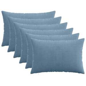 Imagine vidaXL Husă pentru pernă 6 pcs HEERLEN albastru 50 x 80 cm cord