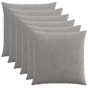 Imagine vidaXL Husă pentru pernă 6 pcs HEERLEN Gri deschis 55 x 55 cm cord