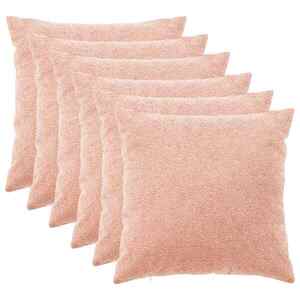 Imagine vidaXL Husă pentru pernă 6 pcs HEERLEN Roz 55 x 55 cm Bouclé