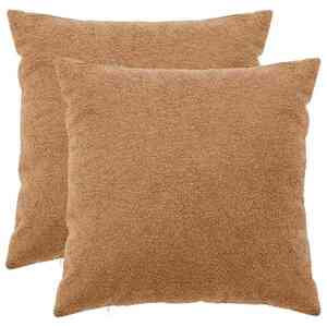 Imagine vidaXL Husă pentru pernă 2 pcs HEERLEN Bej 55 x 55 cm Bouclé