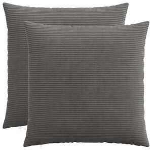 Imagine vidaXL Husă pentru pernă 2 pcs HEERLEN Gri închis 60 x 60 cm cord