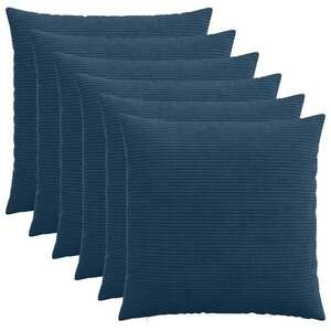 Imagine vidaXL Husă pentru pernă 6 pcs HEERLEN Albastru marin 60 x 60 cm cord