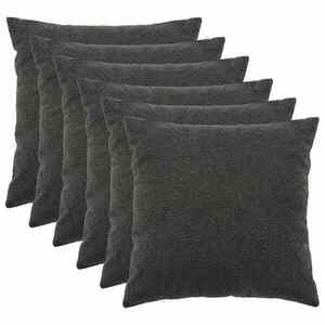Imagine vidaXL Husă pentru pernă 6 pcs HEERLEN Gri închis 60 x 60 cm Bouclé