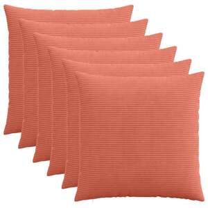 Imagine vidaXL Husă pentru pernă 6 pcs HEERLEN Roșu portocalie 65 x 65 cm cord