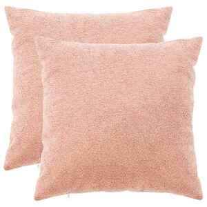 Imagine vidaXL Husă pentru pernă 2 pcs HEERLEN Roz 65 x 65 cm Bouclé