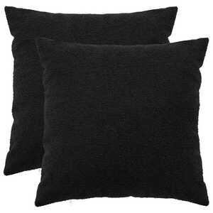 Imagine vidaXL Husă pentru pernă 2 pcs HEERLEN Negru 65 x 65 cm Bouclé