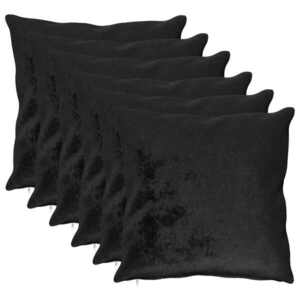 Imagine vidaXL Husă pentru pernă 6 pcs HEERLEN Negru 65 x 65 cm Flanelă