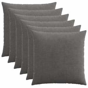 Imagine vidaXL Husă pentru pernă 6 pcs HEERLEN Gri închis 70 x 70 cm cord