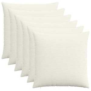 Imagine vidaXL Husă pentru pernă 6 pcs HEERLEN Crem 70 x 70 cm cord