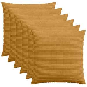 Imagine vidaXL Husă pentru pernă 6 pcs HEERLEN Galben 70 x 70 cm cord