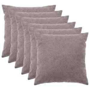 Imagine vidaXL Husă pentru pernă 6 pcs HEERLEN Gri deschis 80 x 80 cm Bouclé