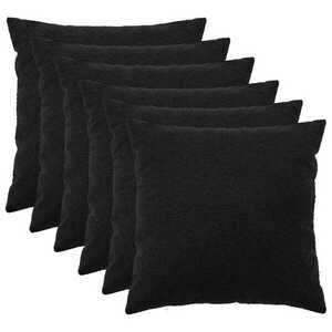 Imagine vidaXL Husă pentru pernă 6 pcs HEERLEN Negru 80 x 80 cm Bouclé