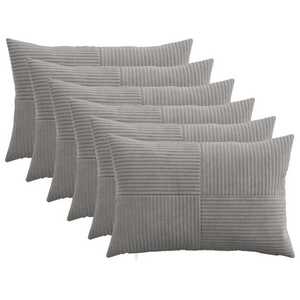 Imagine vidaXL Husă pentru pernă 6 pcs ALMELO Gri deschis 30 x 50 cm cord