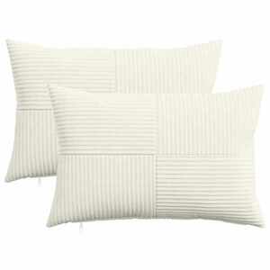 Imagine vidaXL Husă pentru pernă 2 pcs ALMELO Crem 30 x 50 cm cord