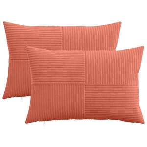 Imagine vidaXL Husă pentru pernă 2 pcs ALMELO Roșu portocalie 30 x 50 cm cord