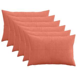 Imagine vidaXL Husă pentru pernă 6 pcs ALMELO Roșu portocalie 30 x 50 cm cord