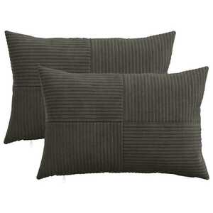 Imagine vidaXL Husă pentru pernă 2 pcs ALMELO Antracit 30 x 50 cm cord