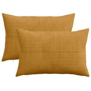 Imagine vidaXL Husă pentru pernă 2 pcs ALMELO Galben 30 x 50 cm cord