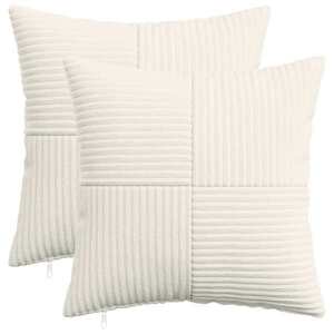 Imagine vidaXL Husă pentru pernă 2 pcs ALMELO Crem 35 x 35 cm cord