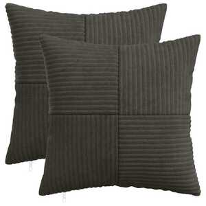 Imagine vidaXL Husă pentru pernă 2 pcs ALMELO Antracit 35 x 35 cm cord