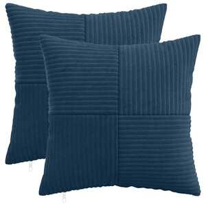 Imagine vidaXL Husă pentru pernă 2 pcs ALMELO Albastru marin 35 x 35 cm cord