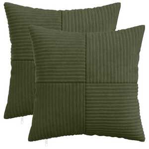 Imagine vidaXL Husă pentru pernă 2 pcs ALMELO Verde 35 x 35 cm cord