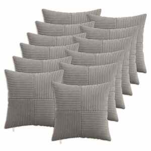 Imagine vidaXL Husă pentru pernă 12 pcs ALMELO Gri deschis 40 x 40 cm cord