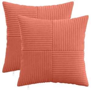 Imagine vidaXL Husă pentru pernă 2 pcs ALMELO Roșu portocalie 40 x 40 cm cord