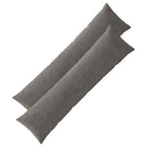 Imagine vidaXL Husă pentru pernă 2 pcs ALMELO Gri închis 40 x 145 cm cord