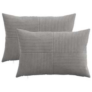 Imagine vidaXL Husă pentru pernă 2 pcs ALMELO Gri deschis 40 x 60 cm cord
