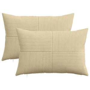 Imagine vidaXL Husă pentru pernă 2 pcs ALMELO Gri Verde 40 x 60 cm cord