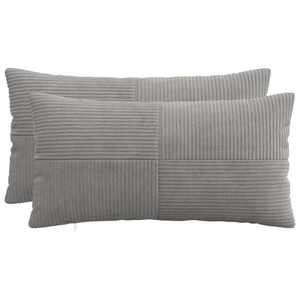 Imagine vidaXL Husă pentru pernă 2 pcs ALMELO Gri deschis 40 x 70 cm cord
