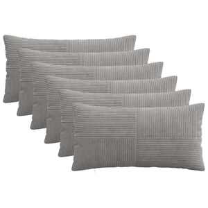 Imagine vidaXL Husă pentru pernă 6 pcs ALMELO Gri deschis 40 x 70 cm cord