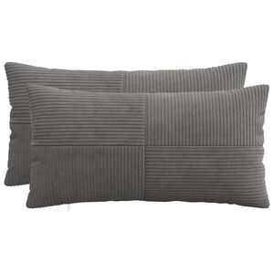 Imagine vidaXL Husă pentru pernă 2 pcs ALMELO Gri închis 40 x 70 cm cord