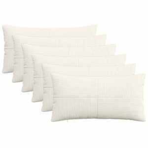 Imagine vidaXL Husă pentru pernă 6 pcs ALMELO Crem 40 x 70 cm cord