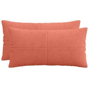 Imagine vidaXL Husă pentru pernă 2 pcs ALMELO Roșu portocalie 40 x 70 cm cord