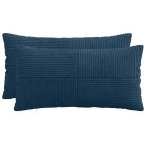 Imagine vidaXL Husă pentru pernă 2 pcs ALMELO Albastru marin 40 x 70 cm cord