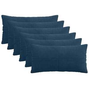 Imagine vidaXL Husă pentru pernă 6 pcs ALMELO Albastru marin 40 x 70 cm cord